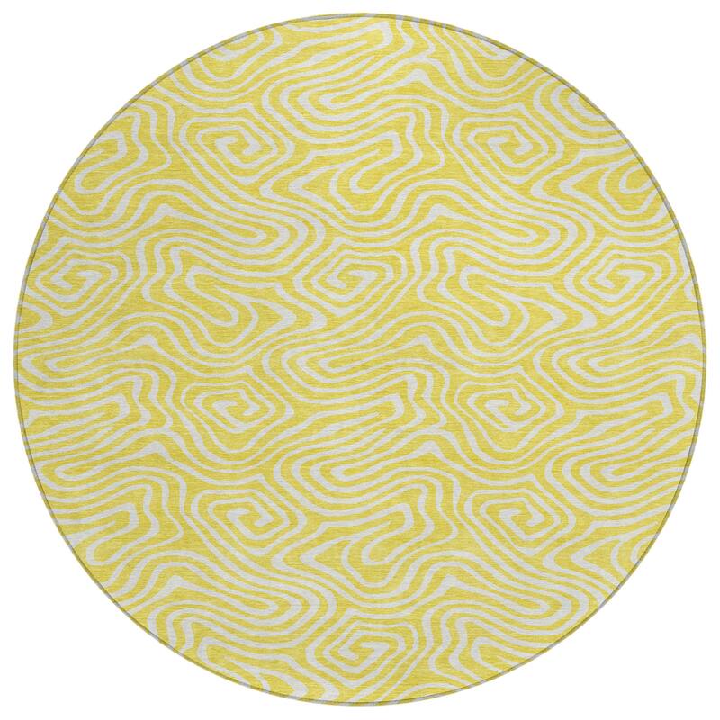 Machine Washable Indoor/ Outdoor Modern Trance Chantille Rug