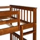 preview thumbnail 14 of 12, Twin-Over-Twin Bunk Bed with 2 Storage Drawers, Solid Wood Bunk Bed w/Guardrail & Built-in Ladder, for Kids Teens Adult, Walnut