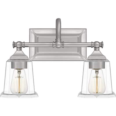 Nicholas 2-Light Bathroom Vanity Light in Brushed Nickel