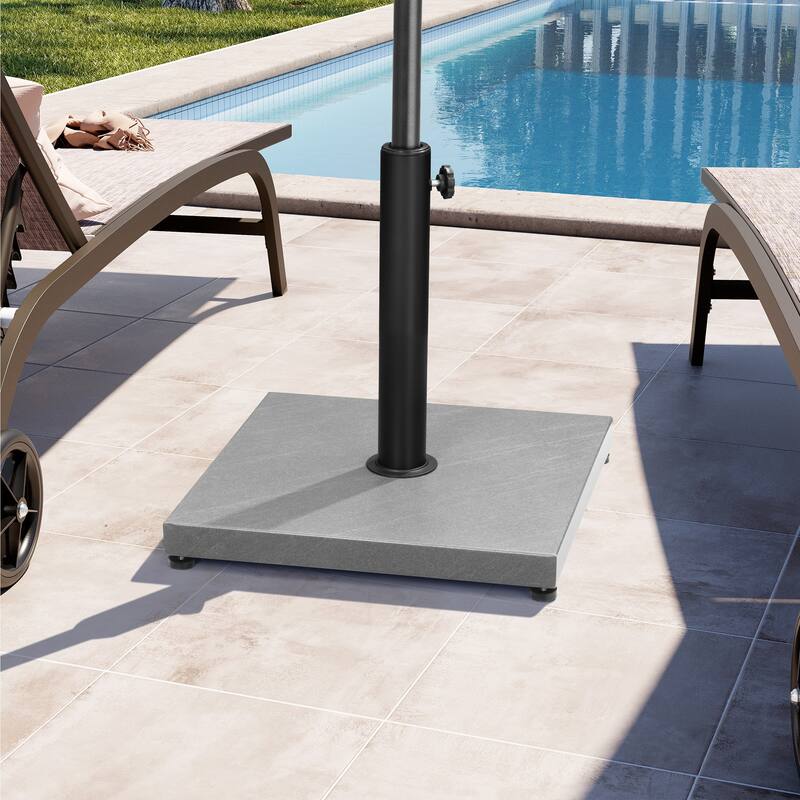 Umbrella Base Holder Square Weighted Stand for Outdoor Market Umbrella, Cement Concrete Steel