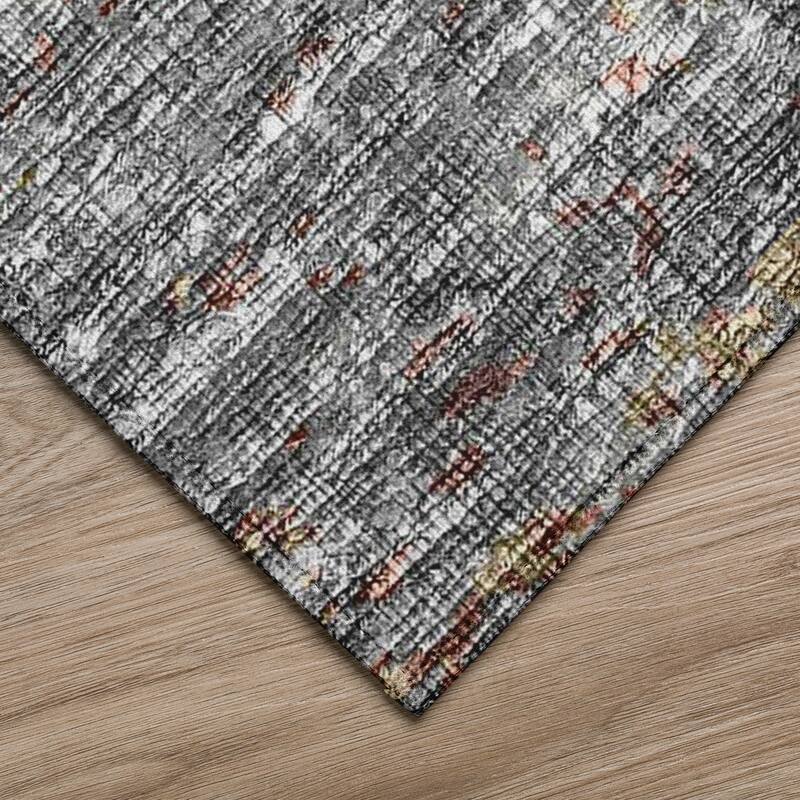 Indoor/ Outdoor Accord Modern Brushstrokes Polyester Washable Rug New