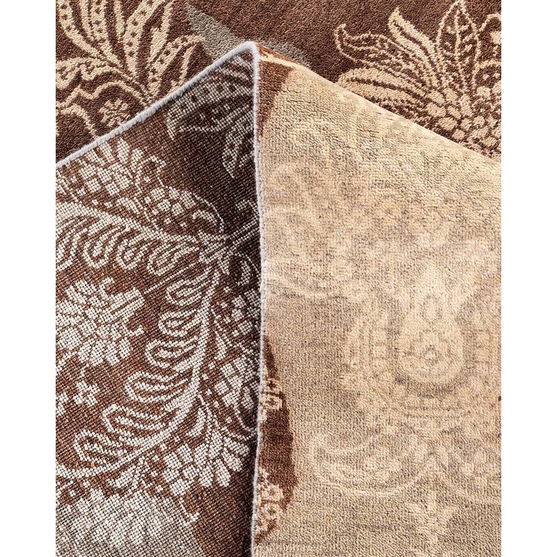 Ikat One-of-a-Kind Hand-Knotted Area Rug, Ivory - 9' 2" x 12' 4"