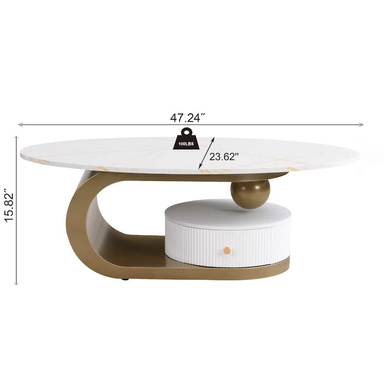 Modern Nesting Golden Coffee Table Set of 2