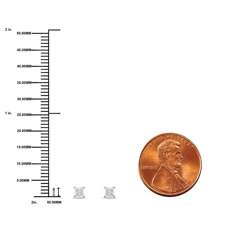 14k Yellow Gold 1/4ct TDW Diamond Solitaire Stud Earrings for Women