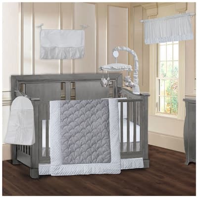 BabyFad Minky White 9 piece Crib Bedding Set