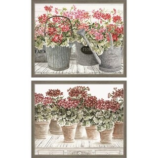 Cindy Jacobs 'Potted Geranium Mix' Framed Art (Set of 2) - Bed Bath ...