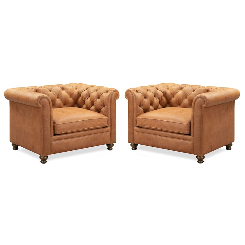 Poly & Bark Lyon Lounge Chair (Set of 2) - Genuine Italian Leather