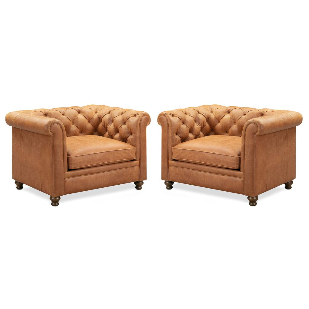 Poly & Bark Lyon Lounge Chair (Set of 2) - Genuine Italian Leather