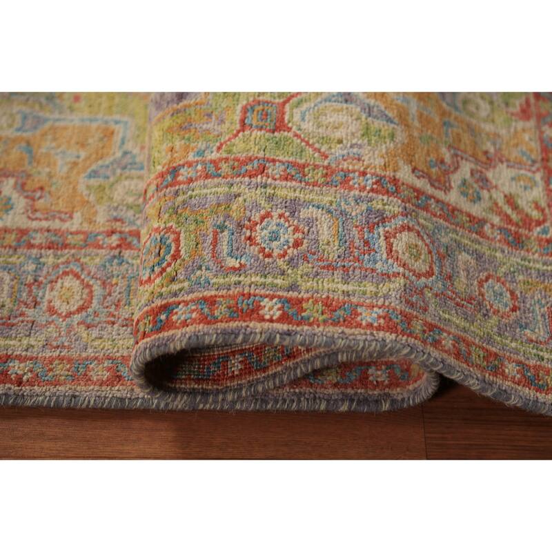 Vegetable Dye Heriz Serapi Oriental Rug Hand-Knotted Grey Wool Carpet - 3'0"x 4'9"