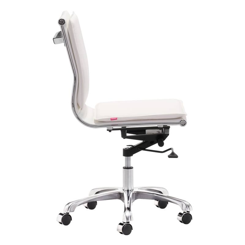 Dream Plus Armless Office Chair White - 23L x 23W x 36.6-40H