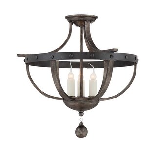 Alsace 3-Light Ceiling Light in Reclaimed Wood