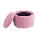 preview thumbnail 20 of 55, 30" W Round Velvet Upholstered Storage Ottoman with Flip Top Tray