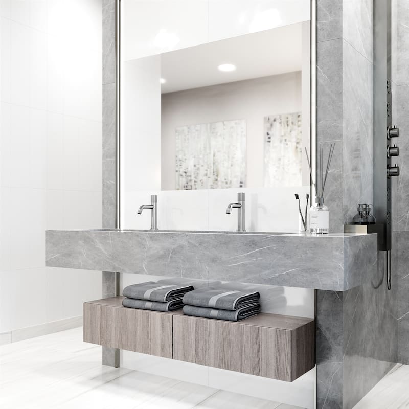 VIGO Apollo 8" H Button Operated Single Hole Bathroom Faucet