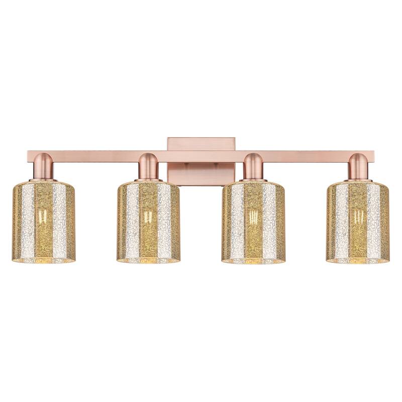 Innovations Lighting Endless Possibilities Arcadia - Cobbleskill - 4 Light 32" Bath Vanity Light - Mercury/Antique Copper