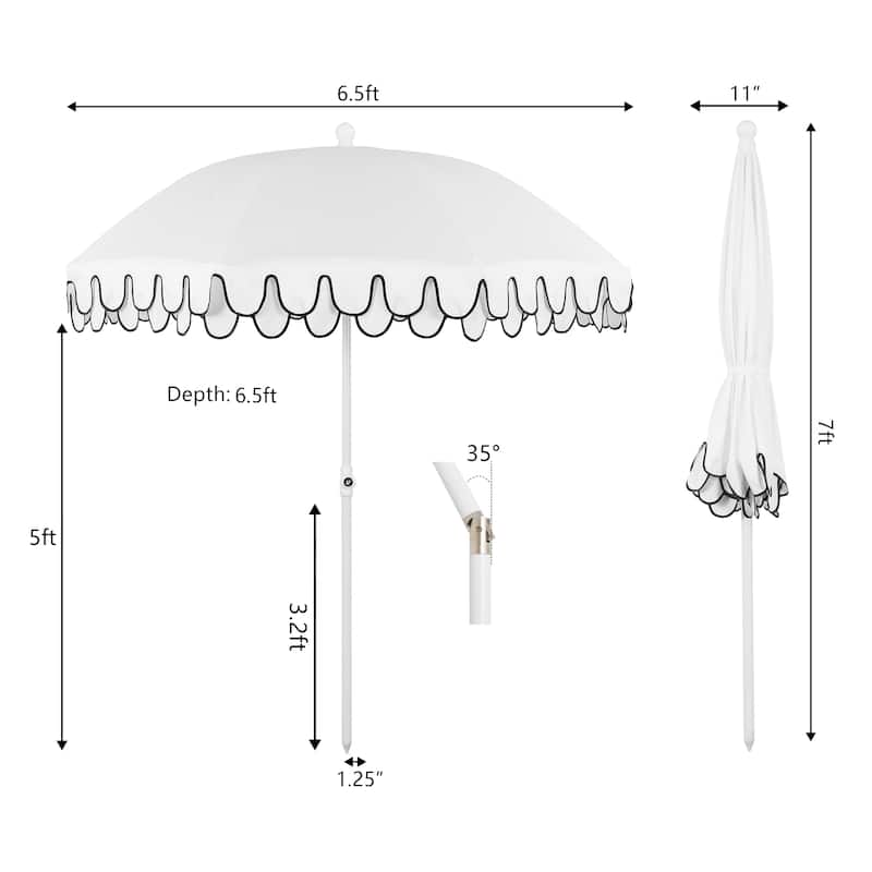 Horizon 6.5ft. Beach Umbrella with Tilt, Wind Vent, UV Protection, and Carry Bag