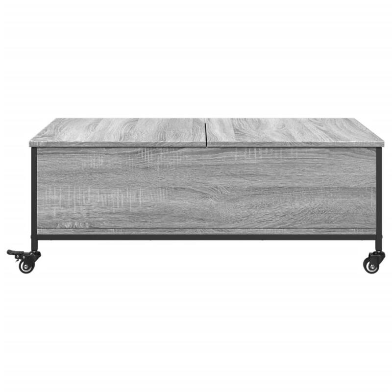 vidaXL Coffee Table Gray Sonoma Engineered Wood Small Rollable - 21.7 x 35.8 x 13.4 in