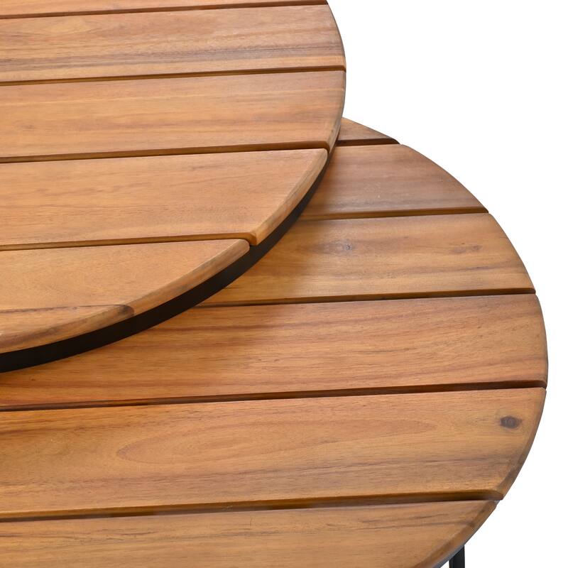 Grey Acacia Wood Outdoor Sectional Sofa Set