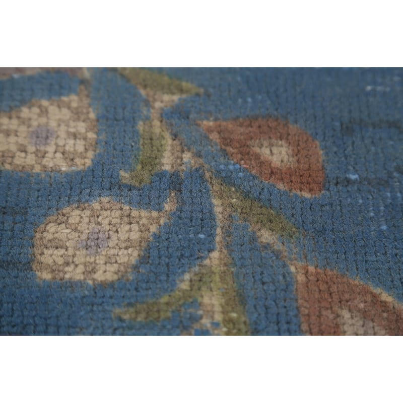 Tabriz Persian Vintage Area Rug Hand-Knotted Geometric Wool Carpet - 9'10"x 12'9"