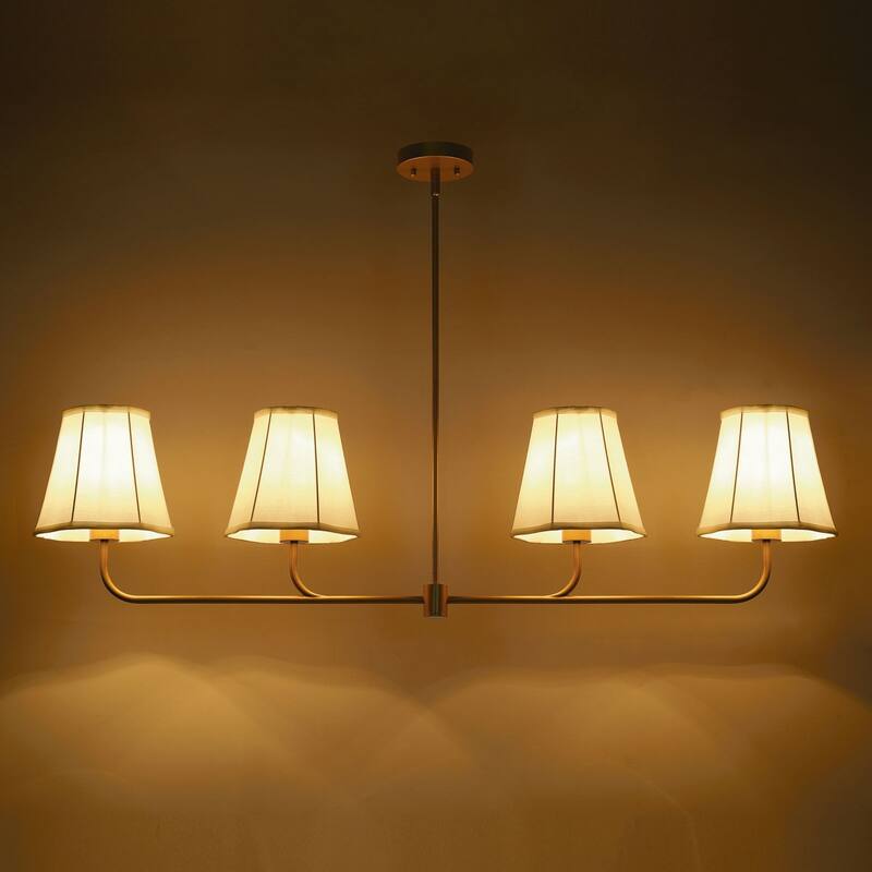 Acroma 4 - Light Dimmable Gold Linear Chandelier Kitchen Island Chandelier - 4-light