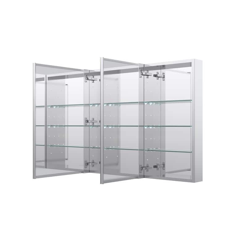 36''W X 30''H Recessed Or Surface Wall Mount Bathroom Medicine Cabinet With Adjustable Glass Shelves