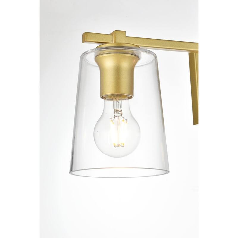 Kelly 1 Light Black and Clear Bath Sconce