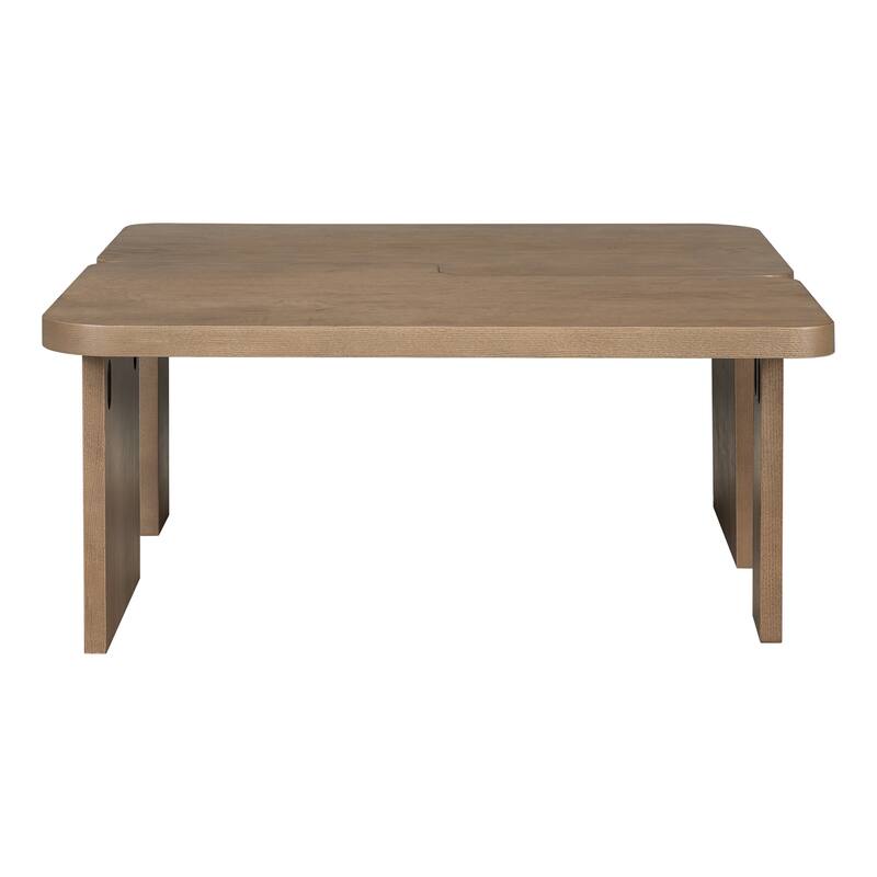 Roomfitters Minimalist Coffee Table Set, Rectangular Center Table with Two-Tone Design