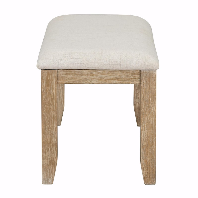 Rustic Wood Dining Set with Table, Chairs, and Bench - Set of 6