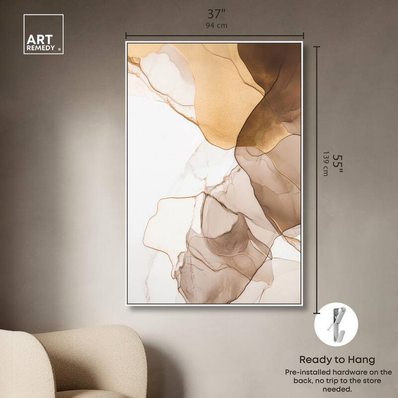 Sepia Silk Streams Canvas by Art Remedy