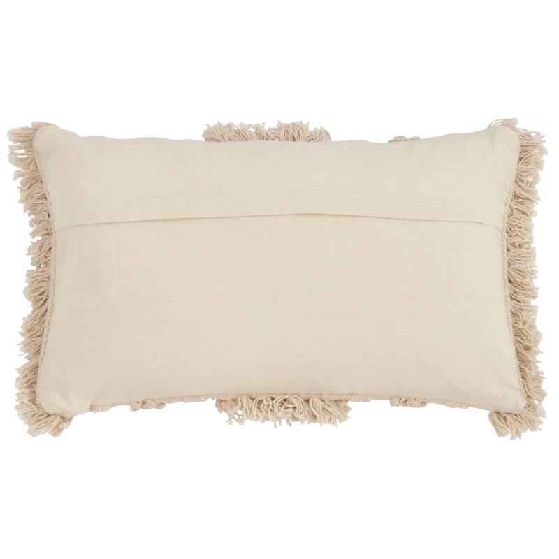 Down Filled Fringe Stripe Throw Pillow