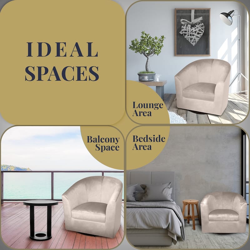 Swivel Barrel Chairs with Armrests – Accent Chairs for Living Room, Comfortable Bucket Chairs for Home