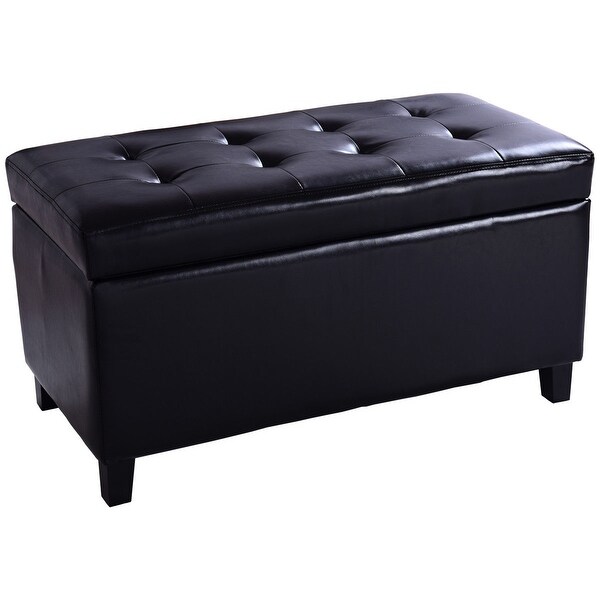 Costway 33 5 Storage Ottoman Bench Single Footstool Costway 33 5 X27 Storage Ottoman Bench Single Footstool Pu