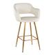 Option Cream Faux Leather/Gold Metal