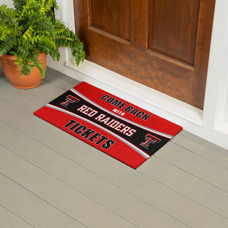 Texas Tech University 28 in. x 16 in. PVC "Come Back With Tickets" Trapper Door Mat