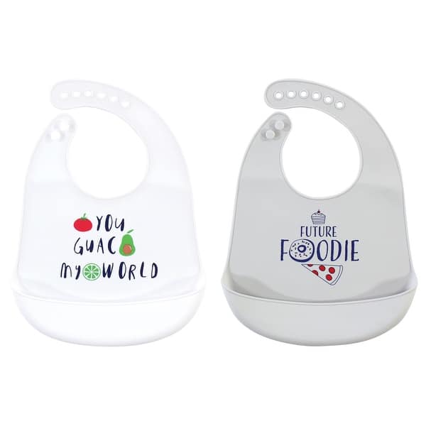 slide 1 of 1, Hudson Baby Infant Silicone Bibs 2pk, You Guac My World, One Size - You Guac My World - One Size One Size - You Guac My World