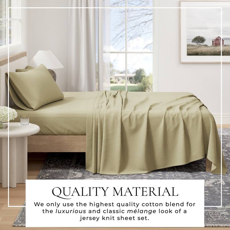 Linery & Co. Heathered Melange Cotton Jersey Knit Sheet Set