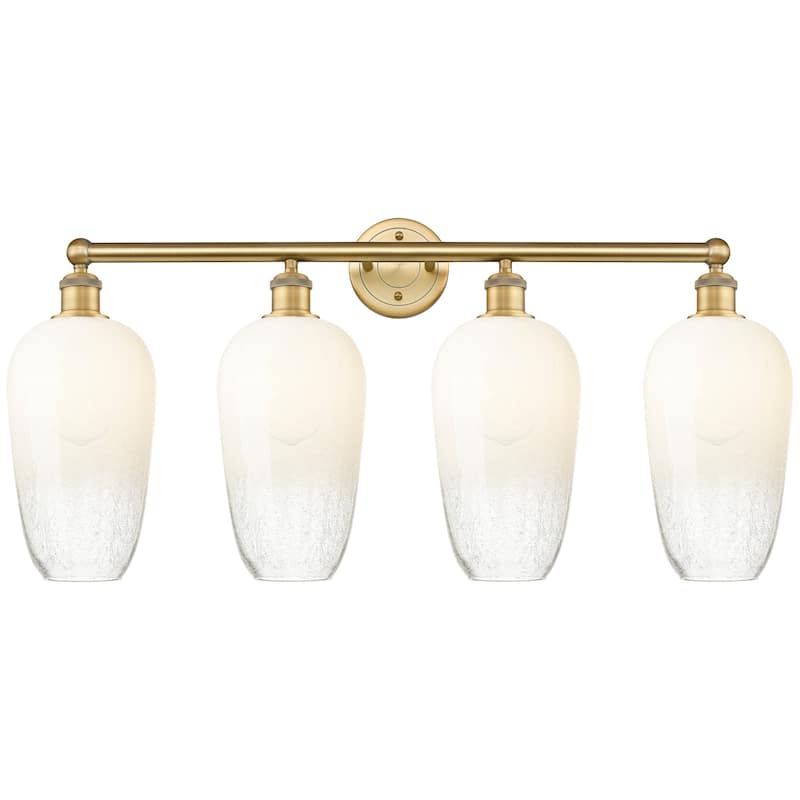 Innovations Lighting 616-4W-18-34 Brookhaven Flute Vanity Brookhaven - Brushed Brass / Opal