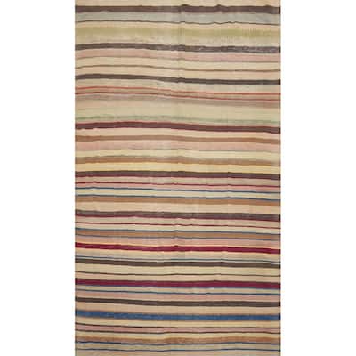 Hand Woven Oriental 100% Wool Carpet Southwestern Geometric Multi-Colored Kilim Area Rug - 9' 0'' X 5' 10''