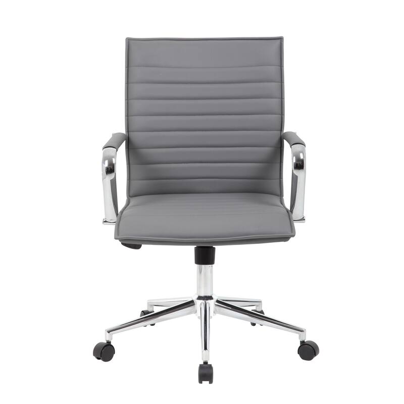 Boss Hospitality Task Chair with Fixed Chrome Arms - Grey