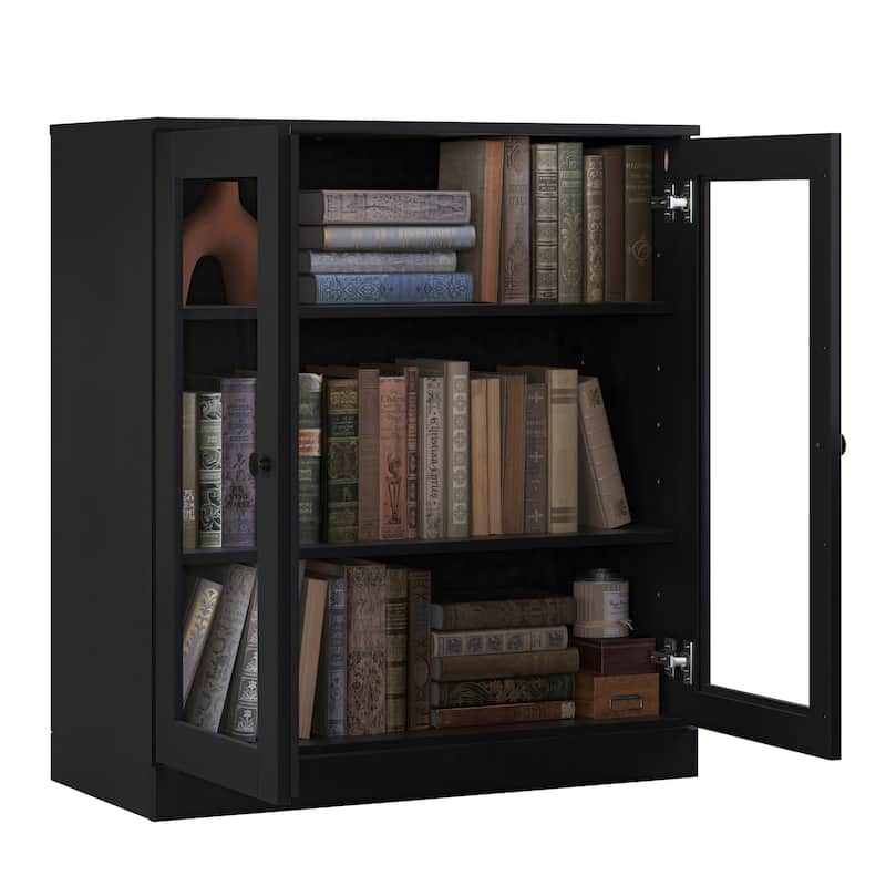 100% Solid Wood 3-shelf Bookcase with Optional Doors by Palace Imports