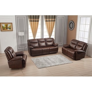 Betsy Furniture 3 Piece Bonded Leather Reclining Living Room Set, Sofa ...