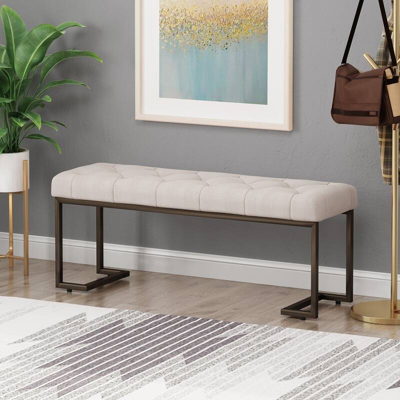 Upholstered Button Tufted Bench