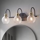 preview thumbnail 9 of 19, ExBrite Modern Rose Gold 3/4-light Bathroom Dimmable Crystal Vanity Lights Wall Sconces 3-Lights-RippledGlass