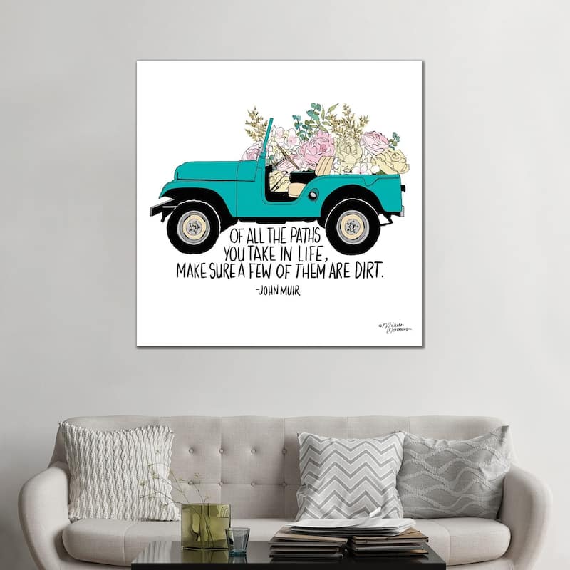 iCanvas "Floral Jeep" by Michele Norman Canvas Print
