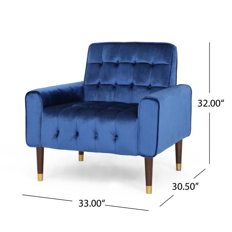 Bourchier Button-tufted Velvet Armchair by Christopher Knight Home