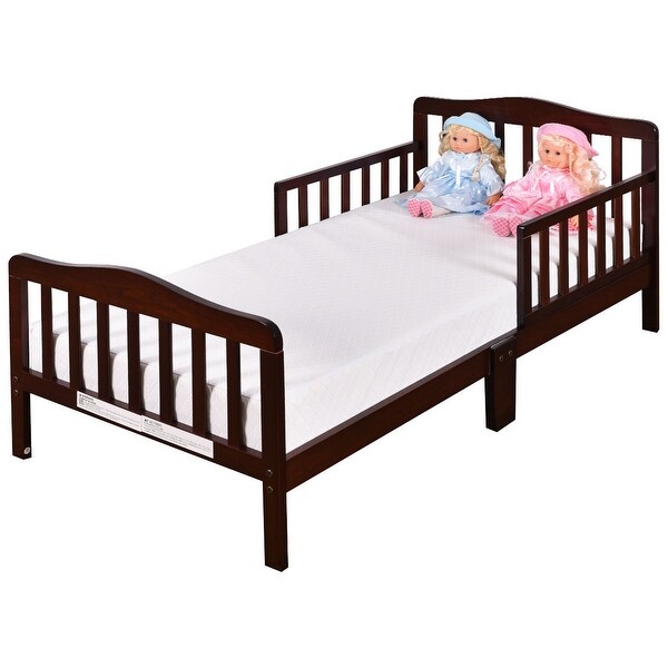 brown toddler bed