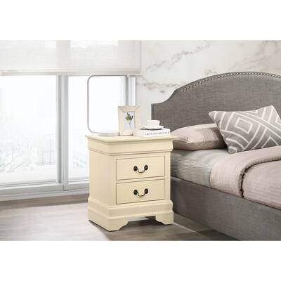 Wood 2 Drawer Nightstand
