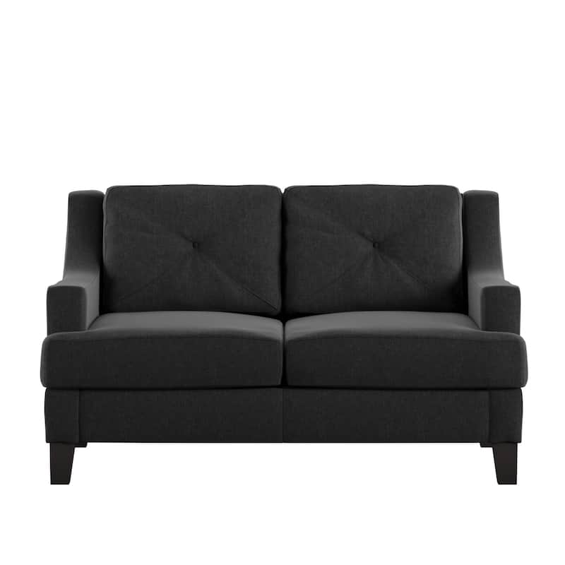 Elston Linen Upholstered Sloped Track Arm Loveseat iNSPIRE Q Modern