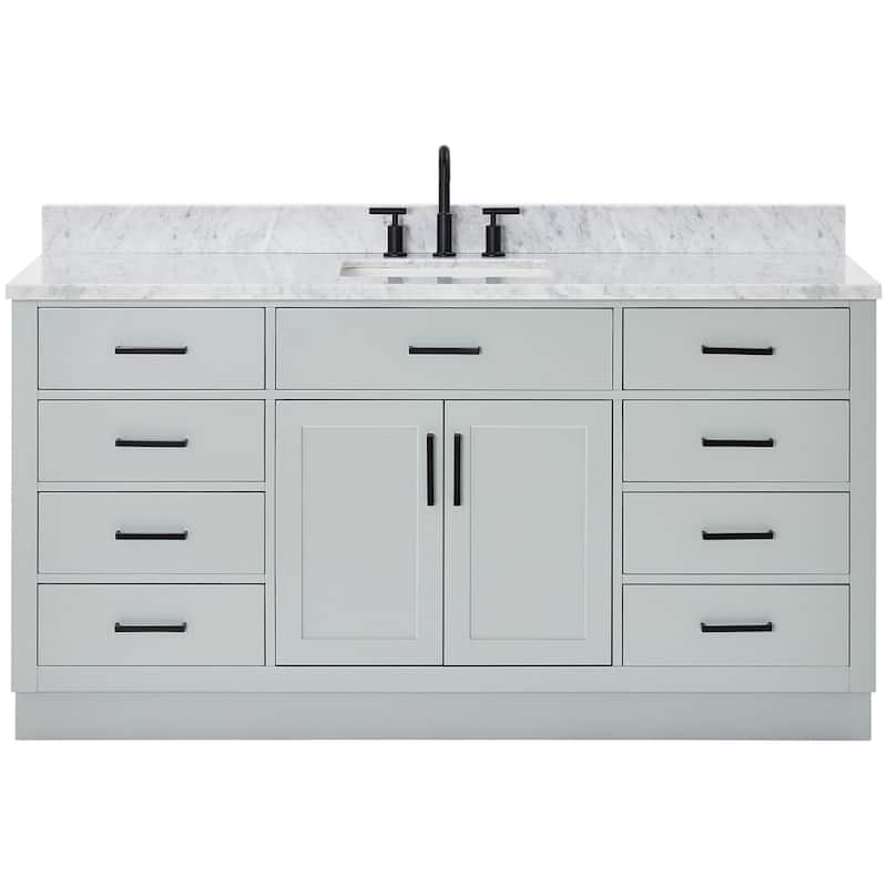 Ariel T067SCW2RVO Hepburn 67" Free Standing Single Rectangular Basin - Grey - Ash Finish