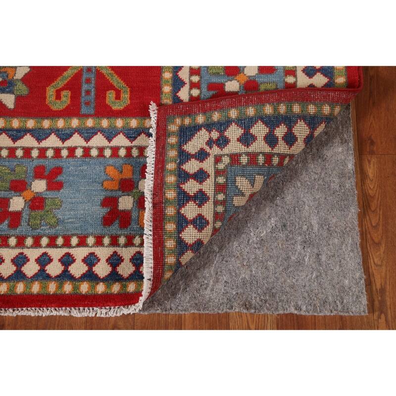 Red Kazak Oriental Area Rug Hand-Knotted Wool Carpet - 6'8" x 9'11"