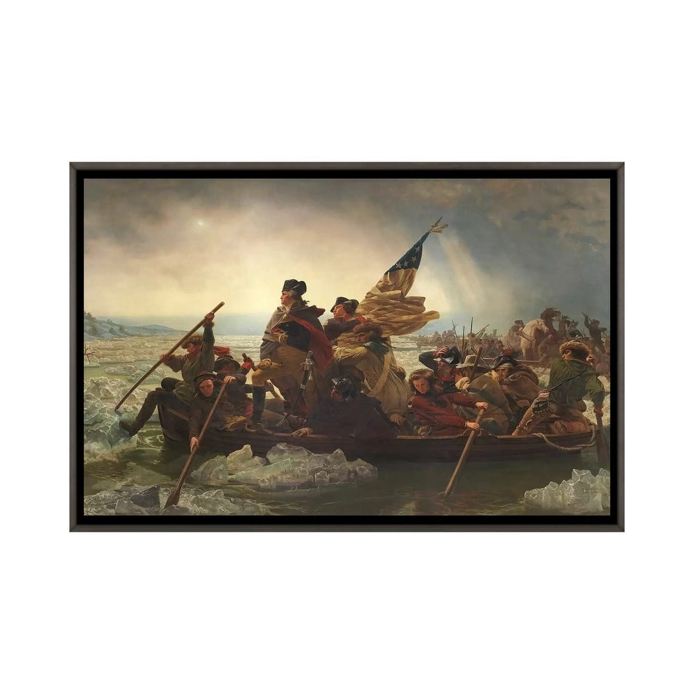 iCanvas "Painting Of George Washington Crossing The Delaware" by Stocktrek Images Framed